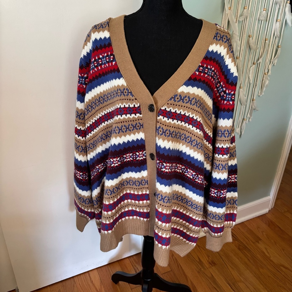 Lane Bryant Multicolor Knit Sweater cardigan